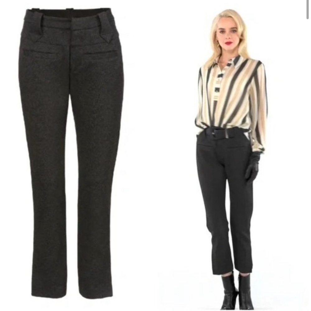 CAbi 4317 Barrister Trousers Ponte Knit Charcoal Gray Size 2